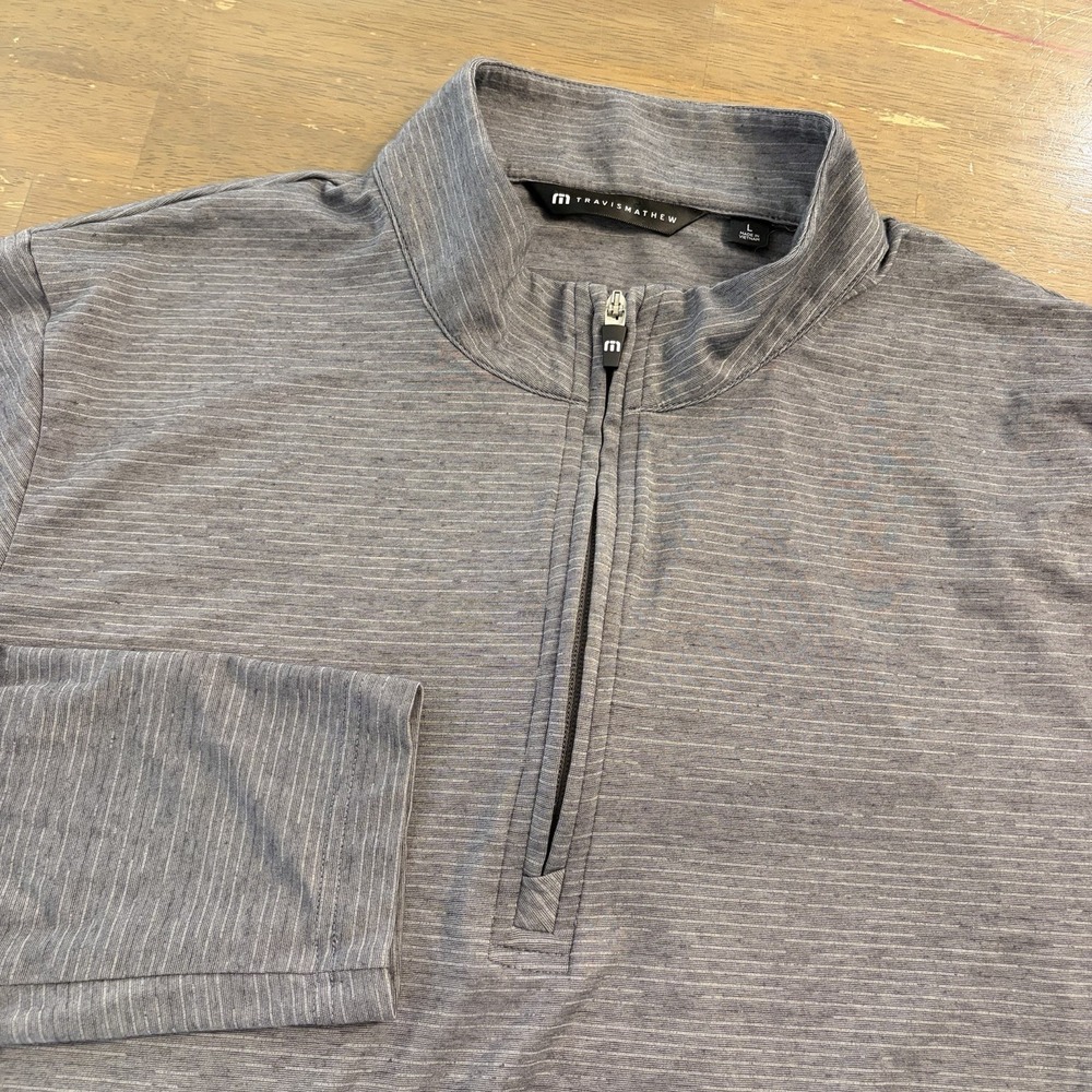 Travis Mathew Pullover Mens Large Gray 1/4 Zip Golf Performance Stretch Athletic